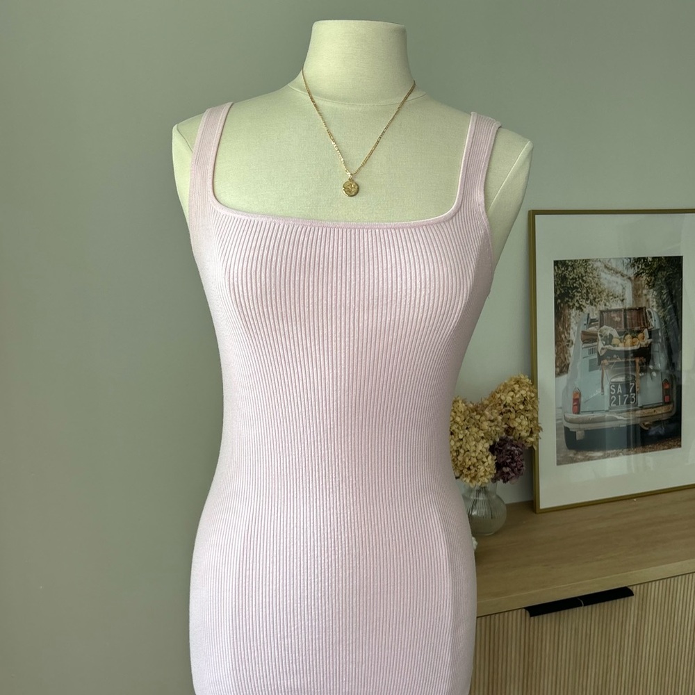 WILFRED FREE Light Pink Ribbed Sleeveless Dress -Size S (NWOT)
